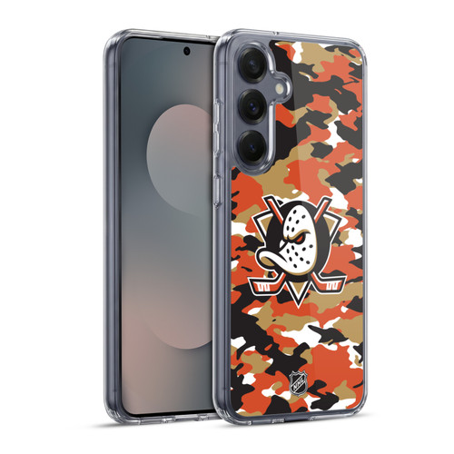 NHL Anaheim Ducks Camouflage Soft Gel Case for Samsung Galaxy S25+ & MagSafe