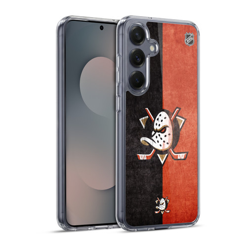NHL Anaheim Ducks Half Distressed Soft Gel Case for Samsung Galaxy S25+ & MagSafe