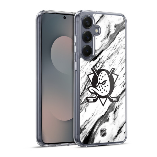 NHL Anaheim Ducks Marble Soft Gel Case for Samsung Galaxy S25+ & MagSafe