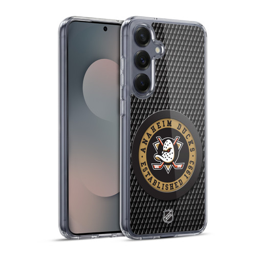 NHL Anaheim Ducks Puck Texture Soft Gel Case for Samsung Galaxy S25+ & MagSafe