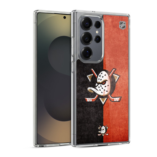 NHL Anaheim Ducks Half Distressed Soft Gel Case for Samsung Galaxy S25 Ultra & MagSafe