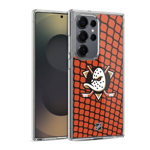 NHL Anaheim Ducks Net Pattern Soft Gel Case for Samsung Galaxy S25 Ultra & MagSafe