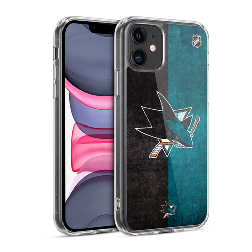 NHL San Jose Sharks Half Distressed Soft Gel Case for Apple iPhone 11