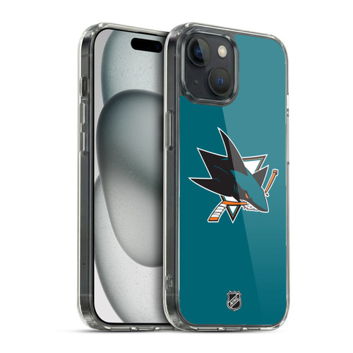 NHL San Jose Sharks Plain Soft Gel Case for Apple iPhone 15 & MagSafe