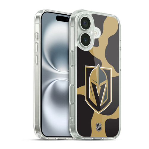 NHL Vegas Golden Knights Cow Pattern Soft Gel Case for Apple iPhone 16 & MagSafe