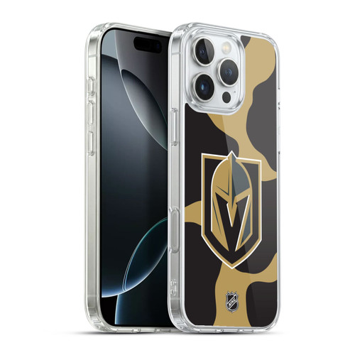 NHL Vegas Golden Knights Cow Pattern Soft Gel Case for Apple iPhone 16 Pro Max & MagSafe