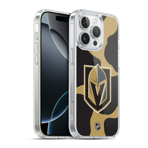 NHL Vegas Golden Knights Cow Pattern Soft Gel Case for Apple iPhone 16 Pro & MagSafe