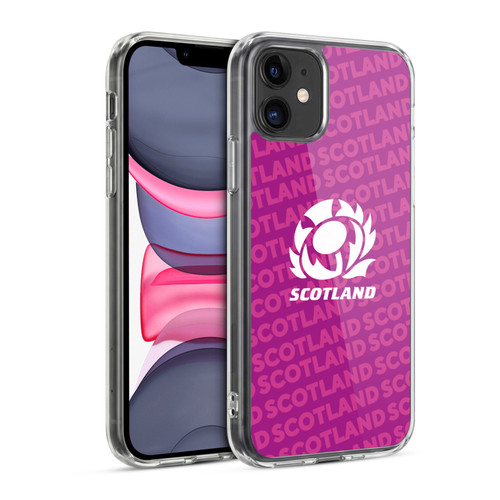 Scotland Rugby Graphics Logo Purple Soft Gel Case for Apple iPhone 11