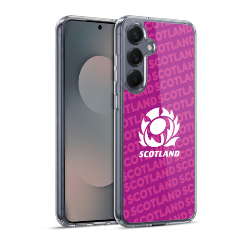 Scotland Rugby Graphics Logo Purple Soft Gel Case for Samsung Galaxy S25+ & MagSafe