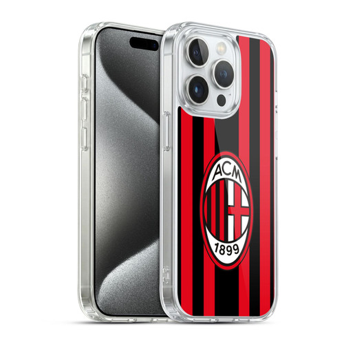 AC Milan 2021/22 Crest Kit Home Soft Gel Case for Apple iPhone 15 Pro & MagSafe
