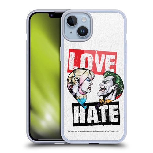 Batman DC Comics Harley Quinn Graphics Love Hate Joker Soft Gel Case for Apple iPhone 14 Plus & MagSafe