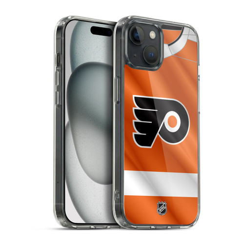 NHL Philadelphia Flyers Jersey Soft Gel Case for Apple iPhone 15 Plus & MagSafe