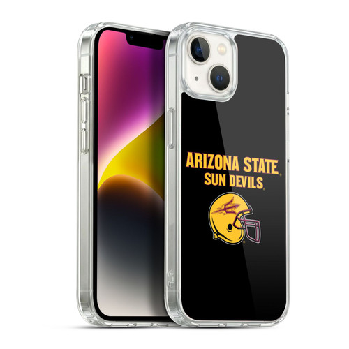Arizona State University ASU Arizona State University Helmet Logotype Soft Gel Case for Apple iPhone 14 Plus & MagSafe