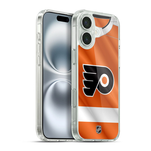 NHL Philadelphia Flyers Jersey Soft Gel Case for Apple iPhone 16 Plus & MagSafe