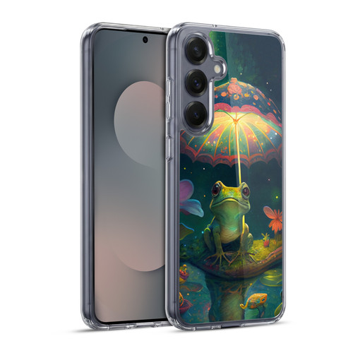 JK Stewart Art Frog With Umbrella Soft Gel Case for Samsung Galaxy S25+ & MagSafe
