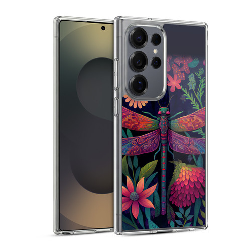 JK Stewart Art Dragonfly Purple Soft Gel Case for Samsung Galaxy S25 Ultra & MagSafe