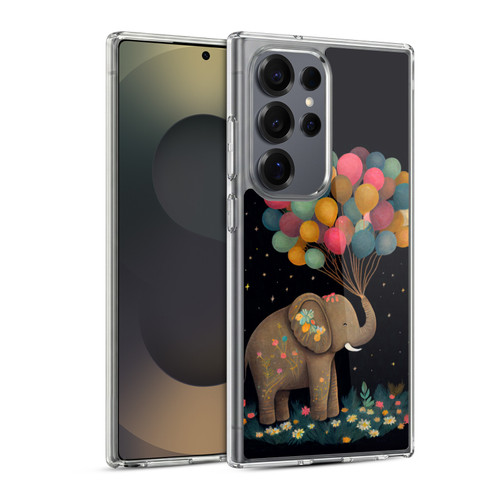 JK Stewart Art Elephant Holding Balloon Soft Gel Case for Samsung Galaxy S25 Ultra & MagSafe
