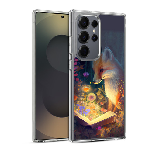 JK Stewart Art Fox Reading Soft Gel Case for Samsung Galaxy S25 Ultra & MagSafe