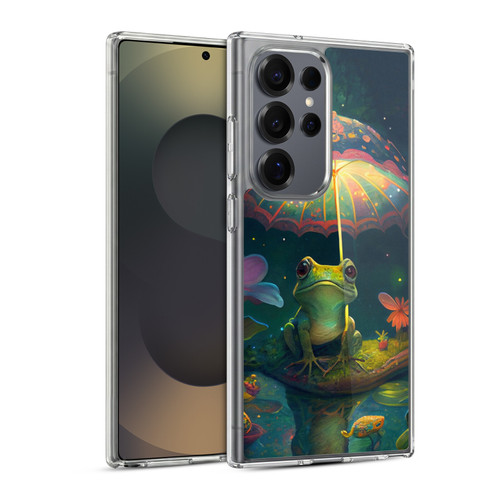 JK Stewart Art Frog With Umbrella Soft Gel Case for Samsung Galaxy S25 Ultra & MagSafe