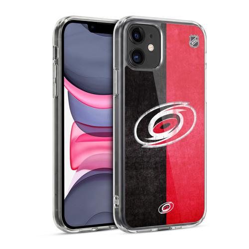 NHL Carolina Hurricanes Half Distressed Soft Gel Case for Apple iPhone 11