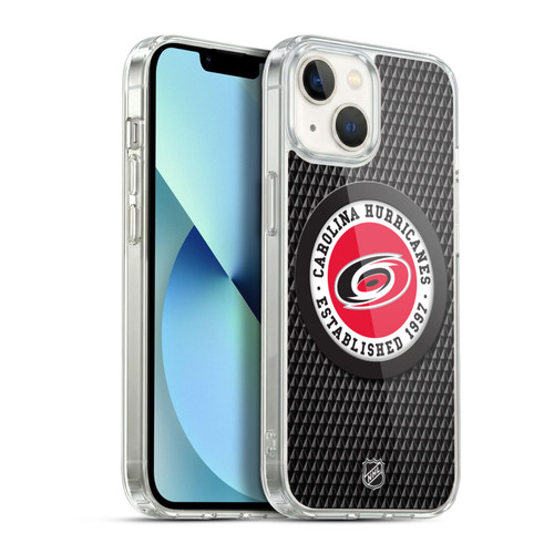 NHL Carolina Hurricanes Puck Texture Soft Gel Case for Apple iPhone 13