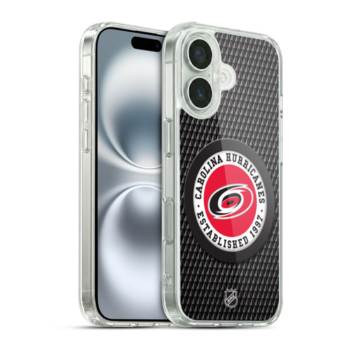NHL Carolina Hurricanes Puck Texture Soft Gel Case for Apple iPhone 16 & MagSafe