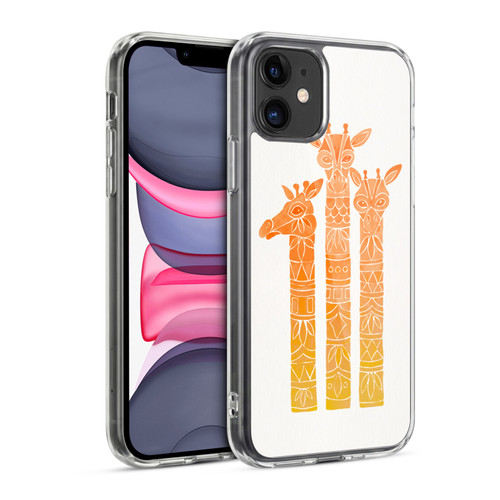 Cat Coquillette Animals Orange Ombre Giraffes Soft Gel Case for Apple iPhone 11