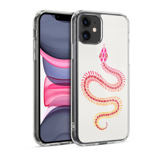 Cat Coquillette Animals Pink Ombre Snake Skeleton Soft Gel Case for Apple iPhone 11