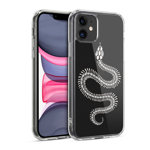 Cat Coquillette Animals White Ombre Snake Skeleton Soft Gel Case for Apple iPhone 11
