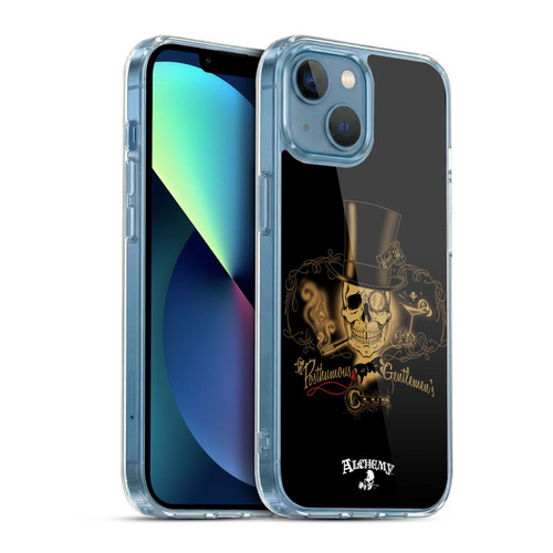 Alchemy Gothic Skull Gentlemens Club Soft Gel Case for Apple iPhone 13 Mini & MagSafe
