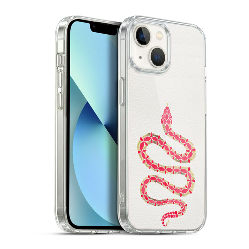 Cat Coquillette Animals Snake Pink Soft Gel Case for Apple iPhone 13
