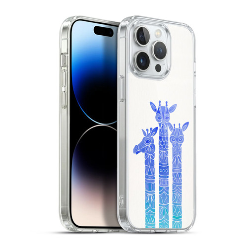 Cat Coquillette Animals Blue Ombre Giraffes Soft Gel Case for Apple iPhone 13 Pro Max & MagSafe