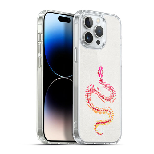 Cat Coquillette Animals Pink Ombre Snake Skeleton Soft Gel Case for Apple iPhone 13 Pro Max & MagSafe