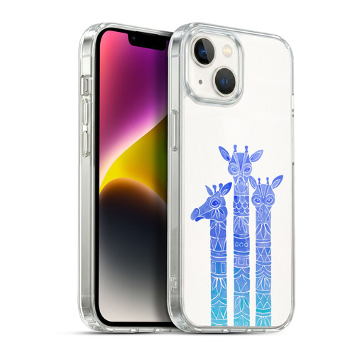 Cat Coquillette Animals Blue Ombre Giraffes Soft Gel Case for Apple iPhone 14