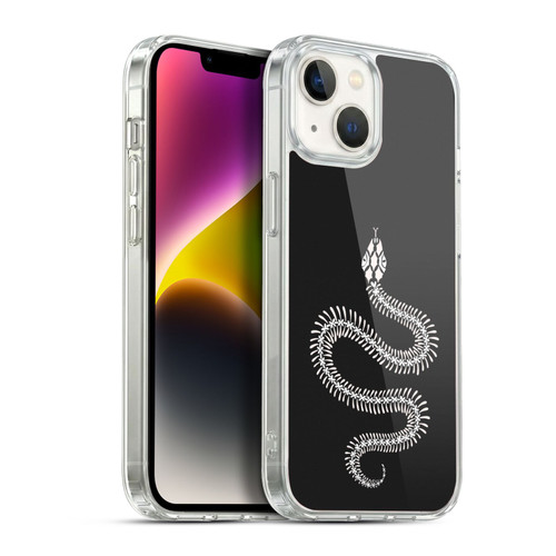 Cat Coquillette Animals White Ombre Snake Skeleton Soft Gel Case for Apple iPhone 14