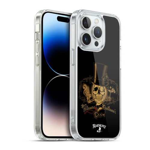 Alchemy Gothic Skull Gentlemens Club Soft Gel Case for Apple iPhone 14 Pro & MagSafe