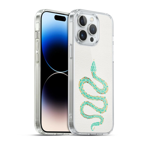 Cat Coquillette Animals Snake Mint Soft Gel Case for Apple iPhone 14 Pro Max & MagSafe