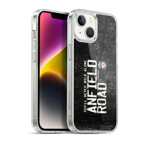 Liverpool Football Club Crest You'Ll Never Walk Alone Anfield Road Black Soft Gel Case for Apple iPhone 14