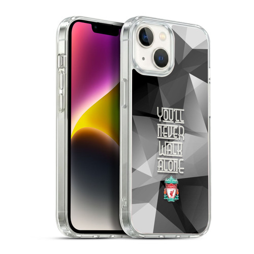 Liverpool Football Club Crest You'Ll Never Walk Alone Grey Geo Soft Gel Case for Apple iPhone 14