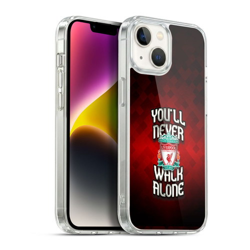 Liverpool Football Club Crest You'Ll Never Walk Alone Red Pixel Soft Gel Case for Apple iPhone 14