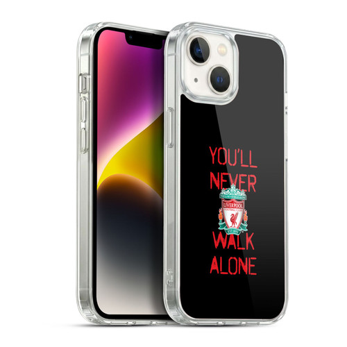 Liverpool Football Club Crest You'Ll Never Walk Alone Spraypaint Black Soft Gel Case for Apple iPhone 14