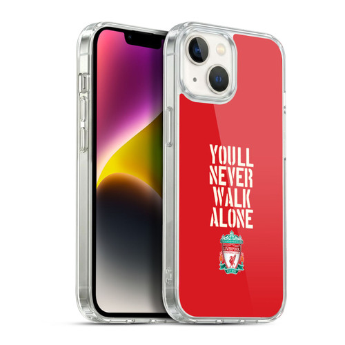 Liverpool Football Club Crest You'Ll Never Walk Alone Stencil Red Soft Gel Case for Apple iPhone 14