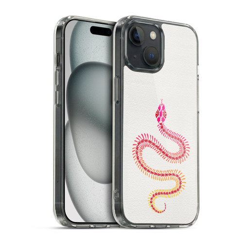 Cat Coquillette Animals Pink Ombre Snake Skeleton Soft Gel Case for Apple iPhone 15 & MagSafe