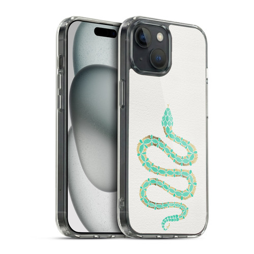 Cat Coquillette Animals Snake Mint Soft Gel Case for Apple iPhone 15 & MagSafe