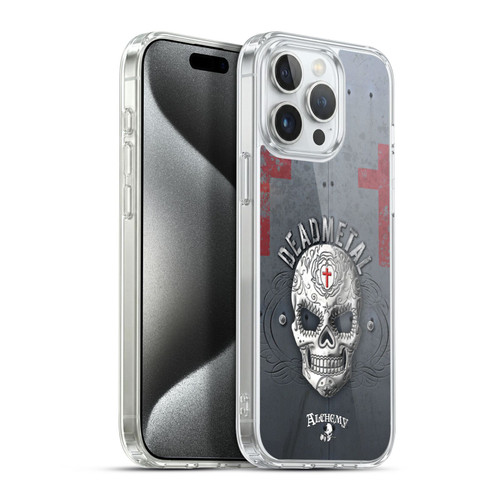 Alchemy Gothic Skull Dead Metal Soft Gel Case for Apple iPhone 15 Pro Max & MagSafe