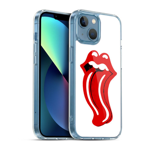 The Rolling Stones Graphics Distorted Tongue Soft Gel Case for Apple iPhone 13 Mini & MagSafe