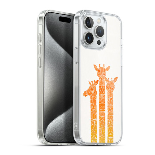 Cat Coquillette Animals Orange Ombre Giraffes Soft Gel Case for Apple iPhone 15 Pro Max & MagSafe