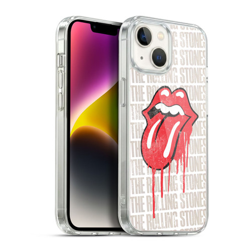 The Rolling Stones Graphics Dripping Tongue Soft Gel Case for Apple iPhone 14