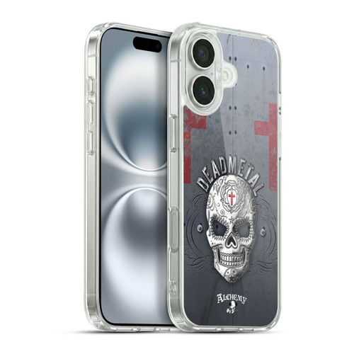 Alchemy Gothic Skull Dead Metal Soft Gel Case for Apple iPhone 16 Plus & MagSafe