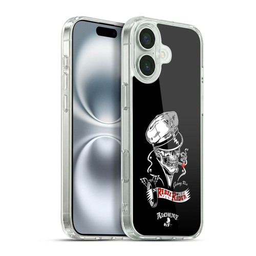 Alchemy Gothic Skull Rebel Rider Soft Gel Case for Apple iPhone 16 Plus & MagSafe